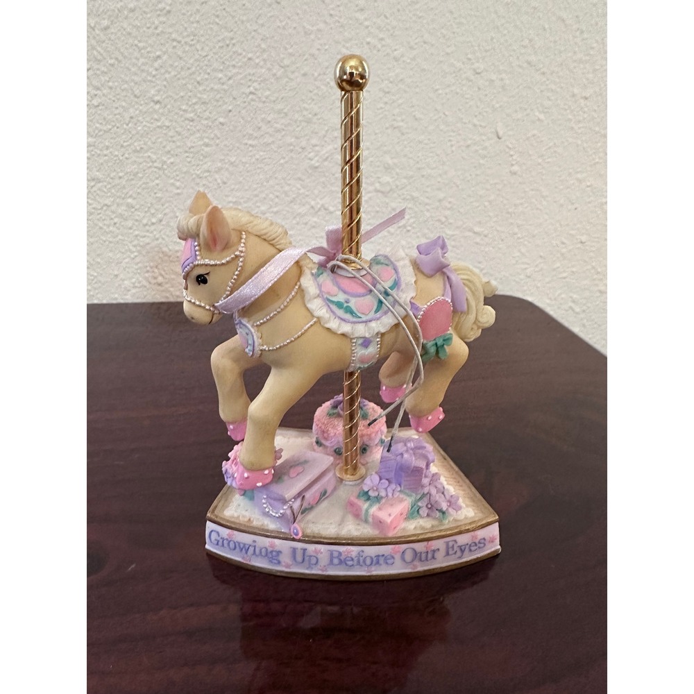 Vintage 1999 Enesco Growing Up Before Our Eyes Carousel Horse Figurine Birthday